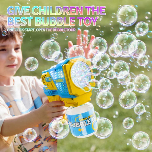 Пистолет-генератор мыльных пузырей Bubble Gun P162 с подсветкой и музыкой, автоматический пуск