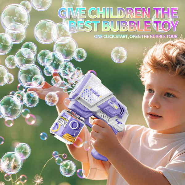 Пистолет-генератор мыльных пузырей Bubble Gun P162 с подсветкой и музыкой, автоматический пуск