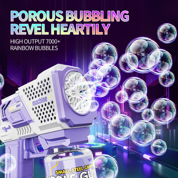 Пистолет-генератор мыльных пузырей Bubble Gun P162 с подсветкой и музыкой, автоматический пуск