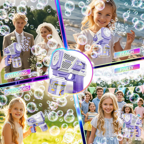 Пистолет-генератор мыльных пузырей Bubble Gun P162 с подсветкой и музыкой, автоматический пуск