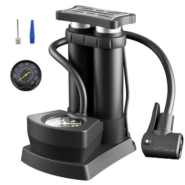 Ножной насос Air Pump AND 521-2414 S98-2409-Y двухцилиндровый с манометром, до 160 PSI, универсальный для авто
