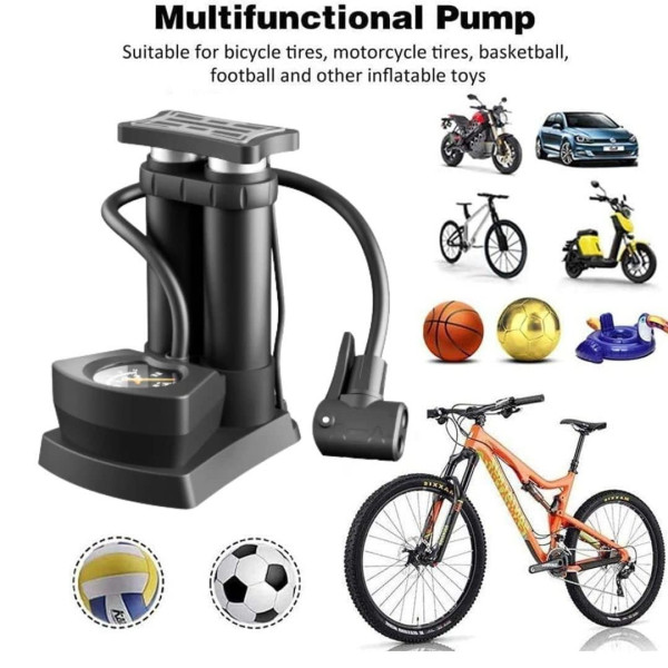 Ножной насос Air Pump AND 521-2414 S98-2409-Y двухцилиндровый с манометром, до 160 PSI, универсальный для авто