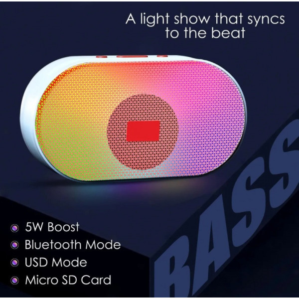 Портативная Bluetooth колонка SPS L-003BT с RGB-подсветкой, 5 Вт, разъёмы TF/USB