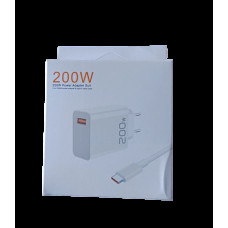 Адаптер быстрой зарядки USB с кабелем USB Type-C 200W + поддержка PD/USB для телефона, планшета, ноутбука