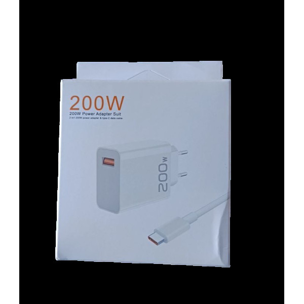 Адаптер USB с кабелем USB-C 200W  зарядка для всех устройств