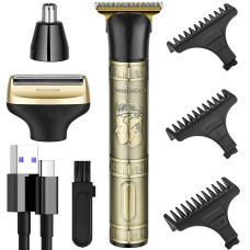 Машинка для стрижки 3 в 1 GM 8045 для бороды, волос, носа и ушей, USB, мужской триммер с насадками