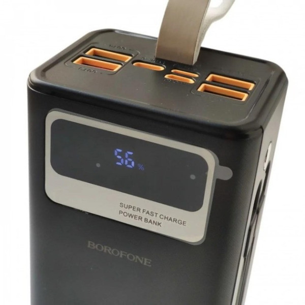 Портативный повербанк BOROFONE 40000mAh Power Bank DBT-35A с быстрой зарядкой, 4 USB, Type-C, Lightning, LED