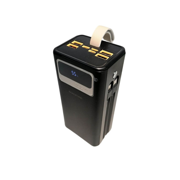 Портативный повербанк BOROFONE 40000mAh Power Bank DBT-35A с быстрой зарядкой, 4 USB, Type-C, Lightning, LED