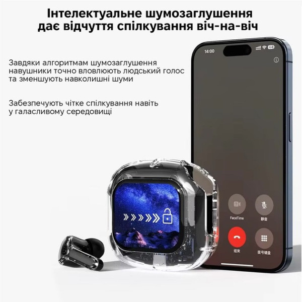 Беспроводные наушники Inspire Air MAX с прозрачным кейсом и LCD-дисплеем, Bluetooth 5.0, сенсорное управление