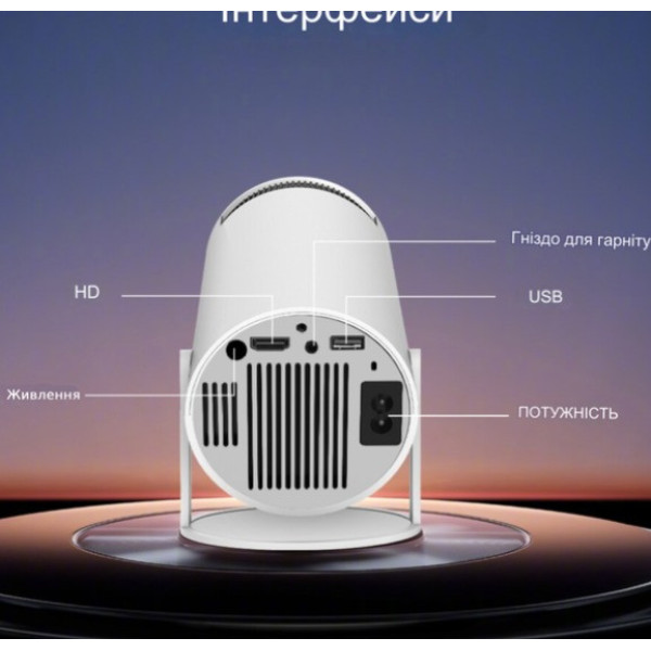 Смарт-проектор Android 11 с Wi-Fi и Bluetooth, портативный LED проектор 100", 1080p, HDMI, USB