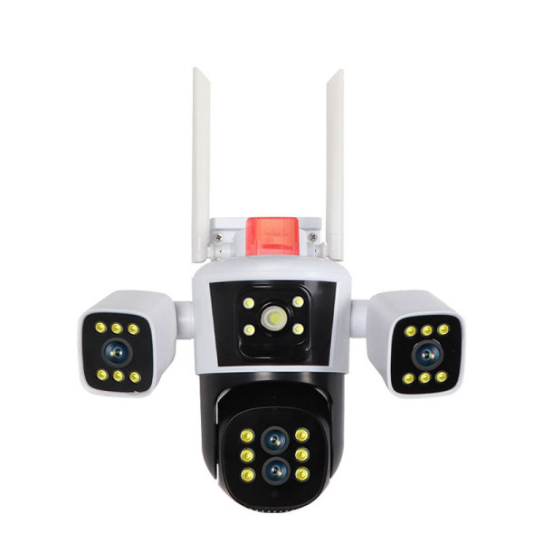 IP WiFi PTZ камера видеонаблюдения 12MP JE-190-1/2 с тремя объективами и ночным видением