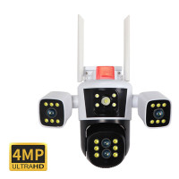 IP WiFi PTZ камера видеонаблюдения 12MP JE-190-1/2 с тремя объективами и ночным видением