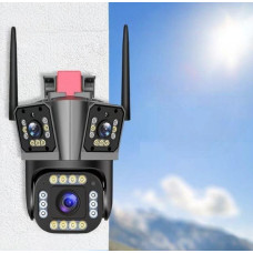 Уличная WiFi IP камера HW-SM1-20S 12Мп с 3 независимыми объективами и PTZ