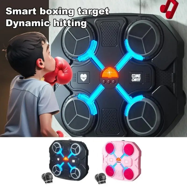 Тренажер боксерский музыкальный с Bluetooth и RGB-подсветкой 32х27 см Черный