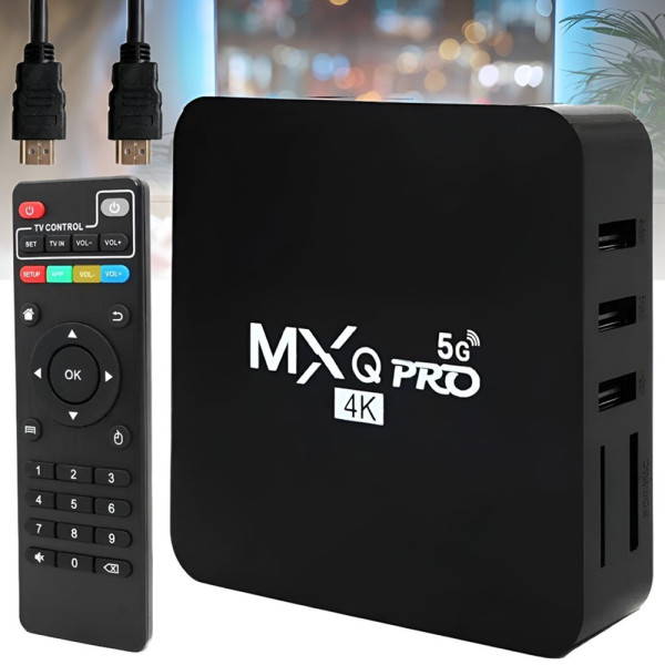 Смарт-ТВ приставка Android TV Box MXQ 4K Pro 5G  4/64 ГБ, Wi-Fi, 4K, пульт в комплекте