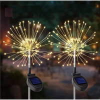 Газонный светодиодный светильник на солнечной батарее «Фейерверк», 180 LED, теплый белый, IP65, телескопически