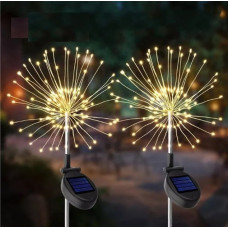 Газонный светодиодный светильник на солнечной батарее «Фейерверк», 180 LED, теплый белый, IP65, телескопически