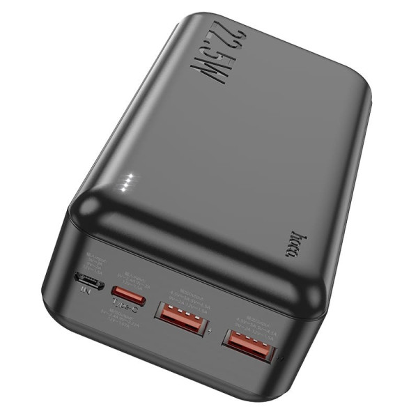 Повербанк Hoco J101B 30000mAh 22.5W с поддержкой QC 3.0 и PD быстрая зарядка 3 устройств одновременно