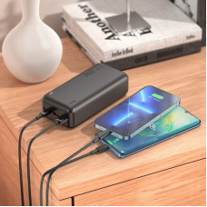 Повербанк Hoco J101B 30000mAh 22.5W с поддержкой QC 3.0 и PD быстрая зарядка 3 устройств одновременно
