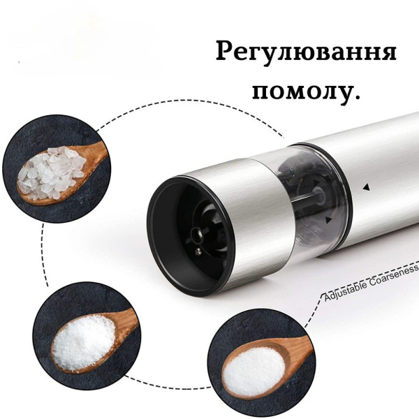 Электрическая мельница для специй MG705D на батарейках ААА, регулировка помола, бесшумная работа