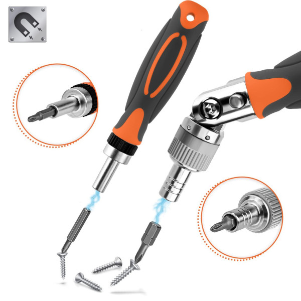 Набор отверток с трещоткой Torx RATCHET 68 в 1 в кейсе гибкий удлинитель, биты, головки, храповый механизм