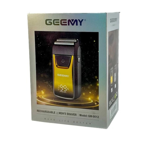 Электробритва Geemy GM-9012 аккумуляторная шейвер с дисплеем, для сухого бритья, сеточная система