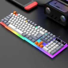 Проводная клавиатура Raiku K26 с подсветкой, 104 клавиши, мембранная, USB, черная, игровая, эргономичная