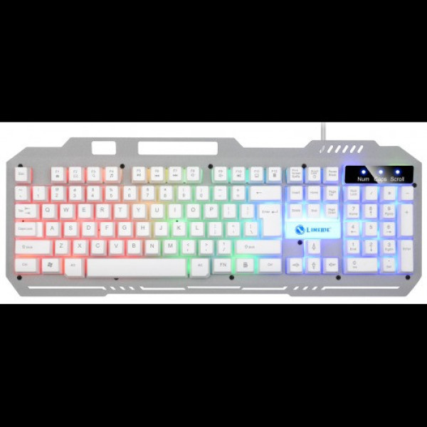Игровая клавиатура K-25 проводная, мембранная, с RGB подсветкой, USB, мультимедийные клавиши
