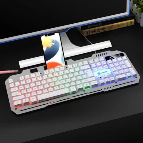 Игровая клавиатура K-25 проводная, мембранная, с RGB подсветкой, USB, мультимедийные клавиши