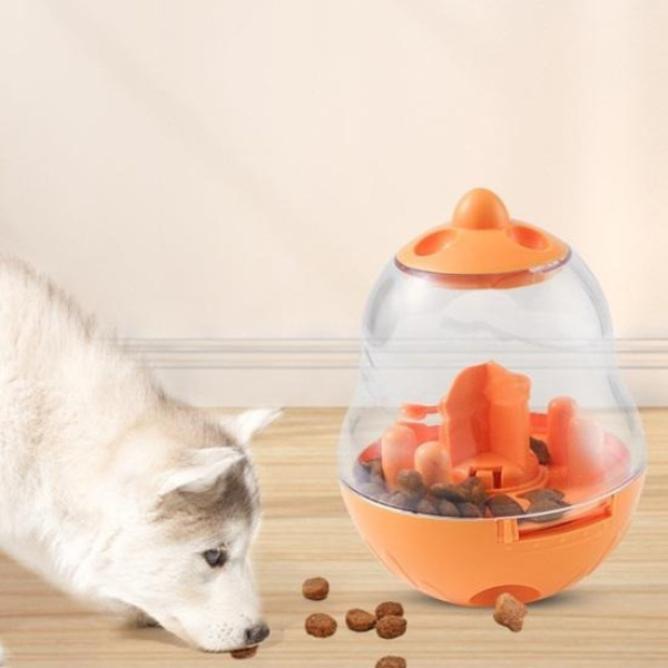 Интерактивная игрушка-кормушка для собак и кошек, оранжевая, 14×10 см умная игрушка для кормления животных