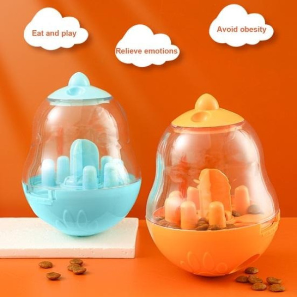 Интерактивная игрушка-кормушка для собак и кошек, оранжевая, 14×10 см умная игрушка для кормления животных