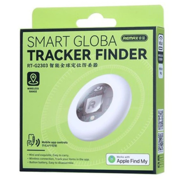 Умный брелок Remax RT-G2303 Global Tracker IOS, GPS, Find My, IPX5, iOS, белый