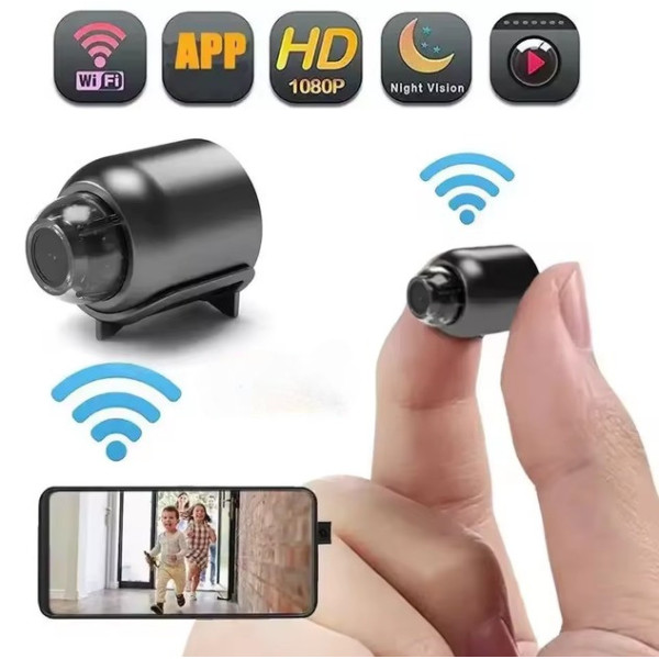 Камера Wi-Fi IP X5 с широкоугольным объективом 160°, ночным видением, детектором движения, черная