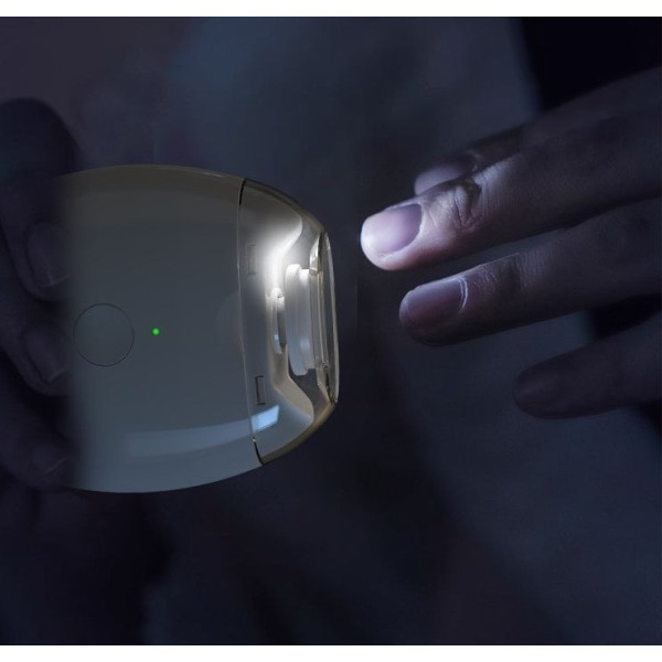 Портативная пилка для ногтей для детей с LED-подсветкой, 3 скорости, USB-зарядка, безопасная и бесшумная