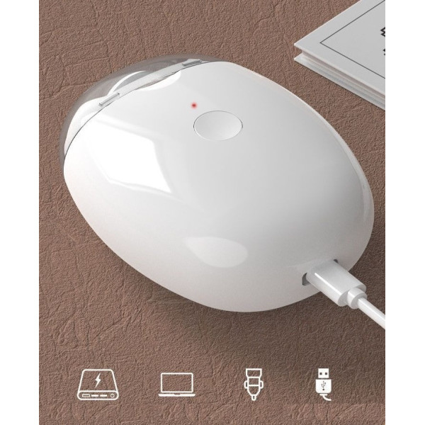 Портативная пилка для ногтей для детей с LED-подсветкой, 3 скорости, USB-зарядка, безопасная и бесшумная