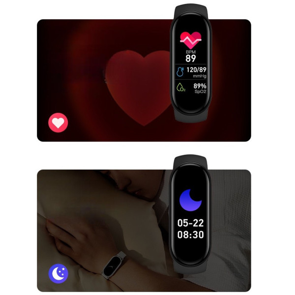 Фитнес-браслет M9 Band с пульсометром, шагомером, мониторингом сна Bluetooth для Android и iOS 2025 год
