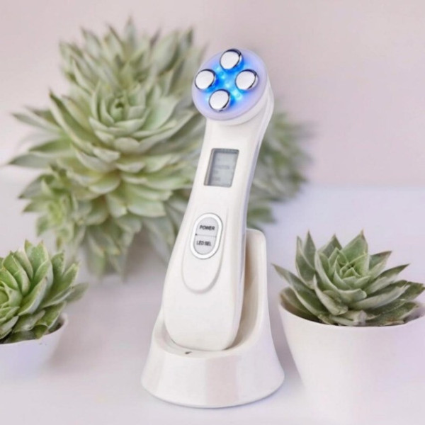 Микротоковый массажер для лица с RF-лифтингом, EMS и LED-фототерапией 6 в 1 аппарат для омоложения кожи