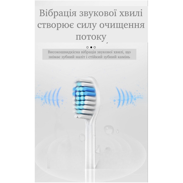 Звуковая электрическая зубная щетка с 6 режимами, мягкая щетина DuPont, 4 насадки, кейс,аккумуляторная зарядка