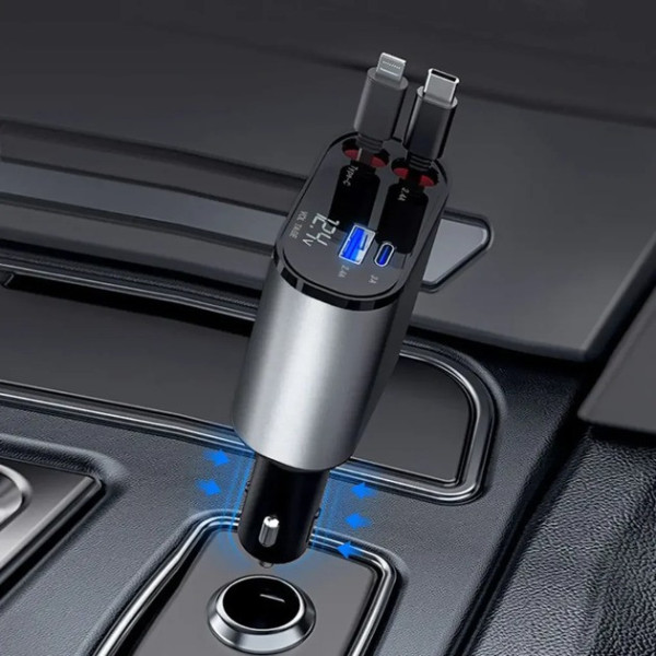 Автомобильное зарядное устройство Hugeel HG-CC11 в прикуриватель, 66 Вт, QC 3.0, PD, кабель Type-C/Lightning