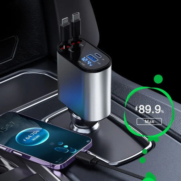 Автомобильное зарядное устройство Hugeel HG-CC11 в прикуриватель, 66 Вт, QC 3.0, PD, кабель Type-C/Lightning