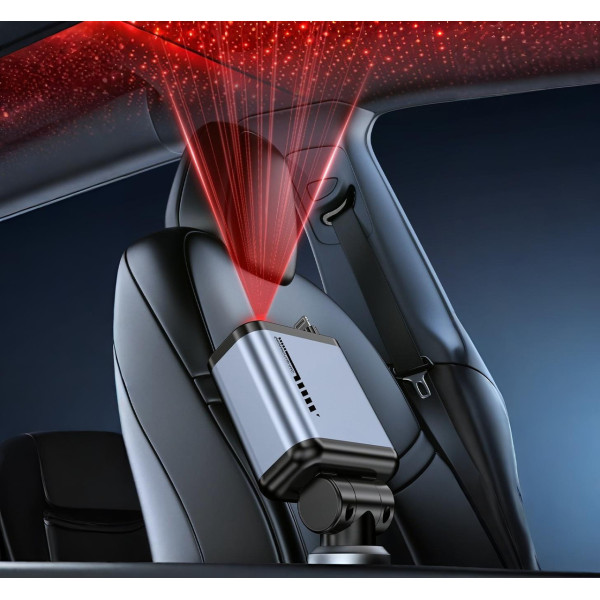 Автомобильное зарядное устройство с проектором "Звёздное небо", USB, Type-C, Lightning, 66 Вт, QC 3.0, PD