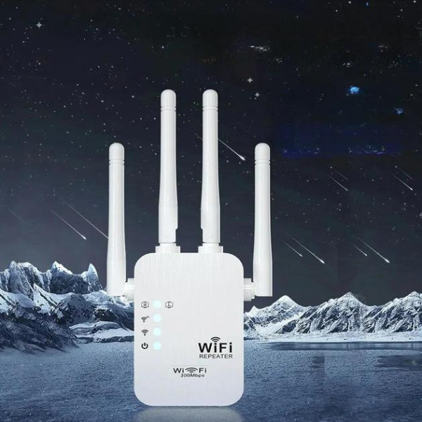 Wi-Fi репитер усилитель сигнала 2.4G, 300 Мбит/с, 4 антенны, ретранслятор, повторитель, режим AP, WPS, LAN