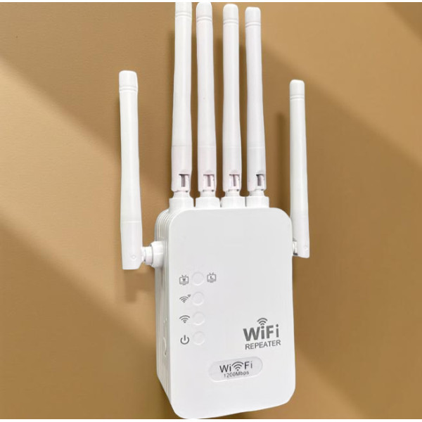 Двухдиапазонный Wi-Fi ретранслятор 2.4/5 ГГц 1200 Мбит/с, репитер, усилитель сигнала, 6 антенн, RJ45, режим AP