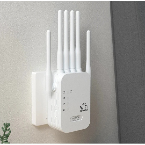 Двухдиапазонный Wi-Fi ретранслятор 2.4/5 ГГц 1200 Мбит/с, репитер, усилитель сигнала, 6 антенн, RJ45, режим AP