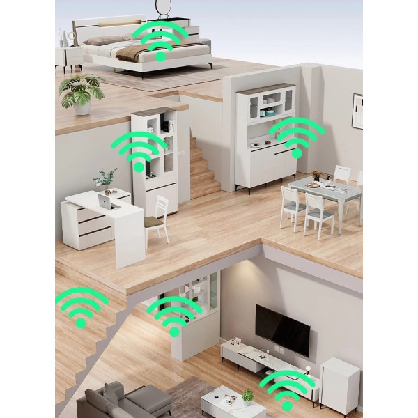 Двухдиапазонный Wi-Fi ретранслятор 2.4/5 ГГц 1200 Мбит/с, репитер, усилитель сигнала, 6 антенн, RJ45, режим AP