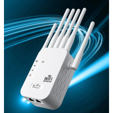 Двухдиапазонный Wi-Fi ретранслятор 2.4/5 ГГц 1200 Мбит/с, репитер, усилитель сигнала, 6 антенн, RJ45, режим AP
