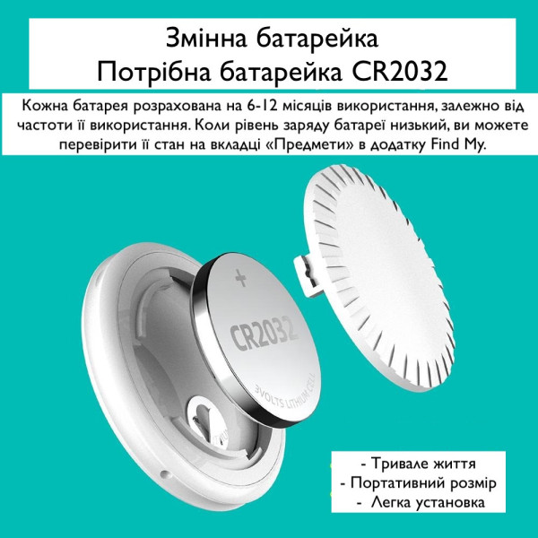 Умный Bluetooth трекер совместимый с Find My для поиска личных вещей белый/чёрный