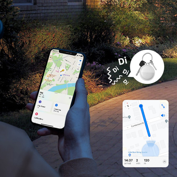 Умный Bluetooth трекер совместимый с Find My для поиска личных вещей белый/чёрный