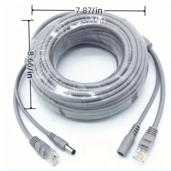 Готовый кабель RJ45 + DC 10 м для видеонаблюдения, медный комбинированный удлинитель питания, двухжильный