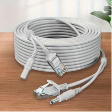 Готовый кабель RJ45 + DC 10 м для видеонаблюдения, медный комбинированный удлинитель питания, двухжильный